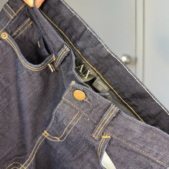 Armani Exchange Dark Blue Denim Flare Leg Jeans - Size 0 - Picture 1 of 3